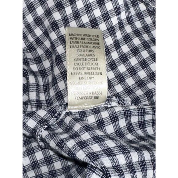 Max Studio Gingham Check Peasant Mini Dress Tunic Black White Size S - Picture 5 of 6